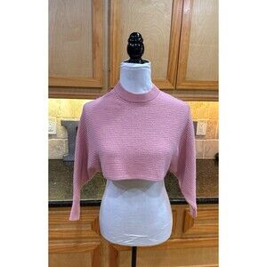 Wilfred Free Sweater Women XS Pink Pullover Cropped Wool Linen Blend